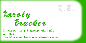 karoly brucker business card